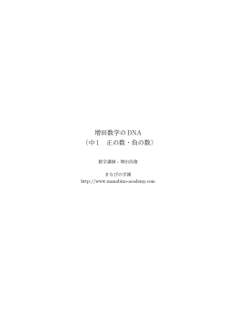 増田数学のDNA （中1 正の数・負の数）