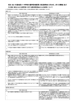 その後に寄せられた意見等に対する教育委員会からの回答