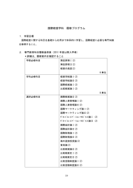 国際経営学科 履修プログラム