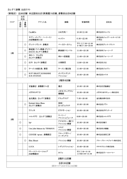 さんすて倉敷 出店リスト （新規店） 全20店舗 ※全国初出店（新業態）3
