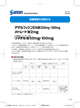 リマチル錠50mg・100mg 包装変更のお知らせ
