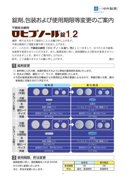 【ロヒプノール】錠剤、包装および使用期限等変更のご案内