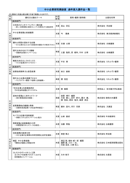 中小企業研究奨励賞 過年度入選作品一覧