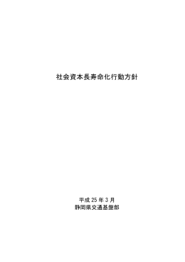 社会資本長寿命化行動方針（本編）平成25年3月策定（PDF