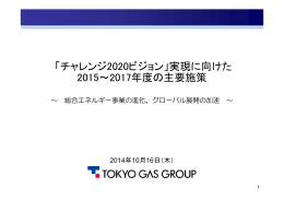 「チャレンジ2020ビジョン」実現に向けた 2015～2017年度の