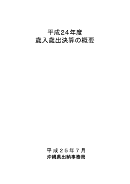 平成24年度 歳入歳出決算の概要