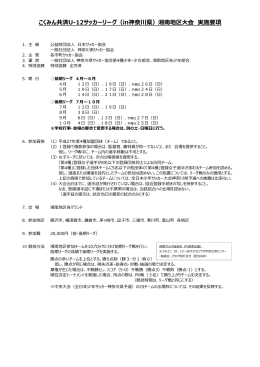 こくみん共済U-12サッカーリーグ（in神奈川県）湘南地区大会 実施要項