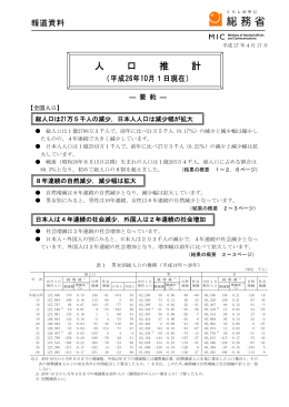 人口推計（平成26年10月1日現在）