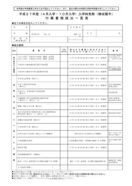 授業料免除申請のしおり