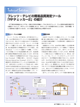 フレッツ・テレビの簡易品質測定ツール 「RFチェッカー2」の紹介