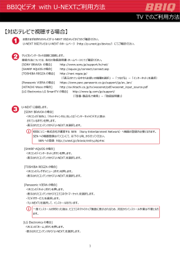 BBIQビデオ with U-NEXTご利用方法（テレビ）