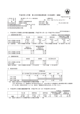 平成28年3月期 第2四半期決算短信〔日本基準〕(連結)