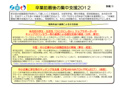 （別紙1）卒業前最後の集中支援2012 （PDF:92KB）