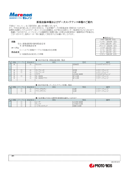 新規収録車種およびデータメンテナンス車種のご案内