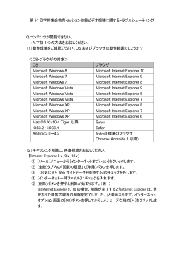 第 51 回学術集会教育セッション収録ビデオ視聴に関するトラブル