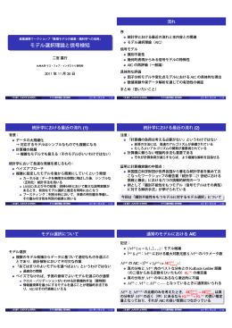 モデル選択理論と信号検知 - 九州大学大学院数理学研究院