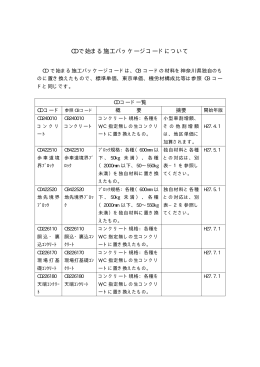 CD で始まる施工パッケージコードについて