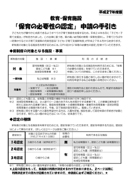 「保育の必要性の認定」 申請の手引き