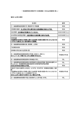 必要書類一覧