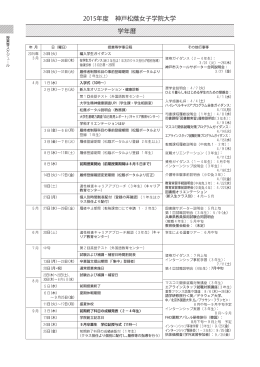 学年暦 2015年度 神戸松蔭女子学院大学