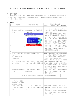 「スマートフォンのカメラを利用するときの注意点」についての展開例
