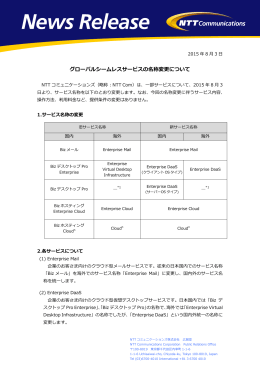 グローバルシームレスサービスの名称変更について