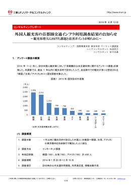 外国人観光客の首都圏交通インフラ利用調査結果のお知らせ