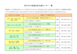 茨木市の地域包括支援センター一覧