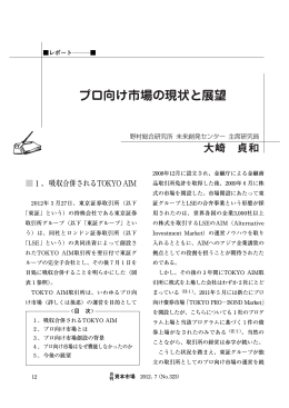 プロ向け市場の現状と展望