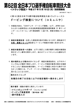 第62回全日本プロ選手権自転車競技大会