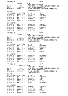 川崎50雀リーグ 2015年 8人制春季リーグ 第一節 *グランド担当チームの