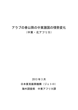 アラブの春以降の中東諸国の情勢変化