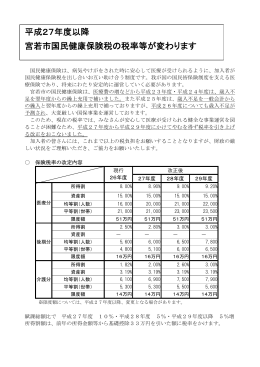 平成27年度以降 宮若市国民健康保険税の税率等が変わります(PDF