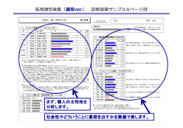 採用適性検査（通常ver.） 診断結果サンプル①ページ目 まず、個人の主