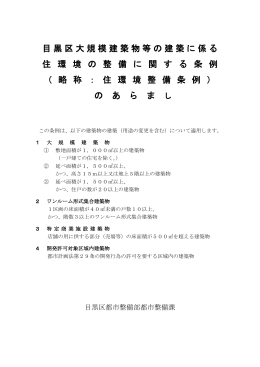 住環境整備条例のあらまし