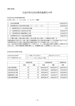 公益目的支出計画実施報告の件
