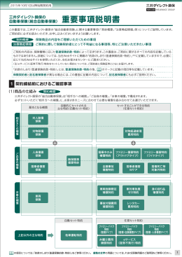 三井ダイレクト損保の自動車保険 （総合自動車保険） 重要事項説明書