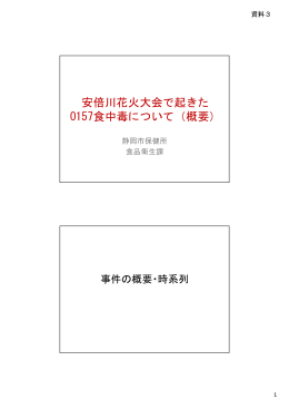 安倍川花火大会で起きた O157食中毒について（概要）