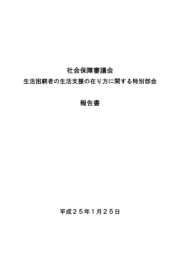 社会保障審議会生活困窮者の生活支援の在り方に関する