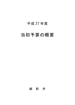 当初予算の概要