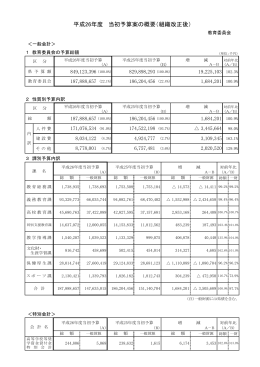 平成26年度 当初予算案の概要（組織改正後）