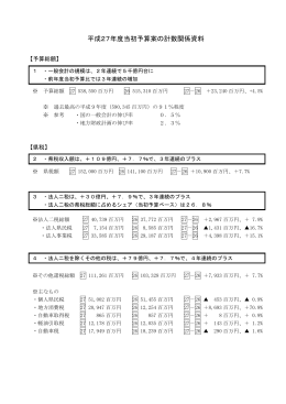 平成27年度当初予算案の計数関係資料（PDF：228KB）