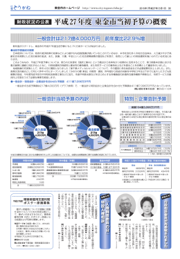 財政状況の公表 平成27年度 東金市当初予算の概要