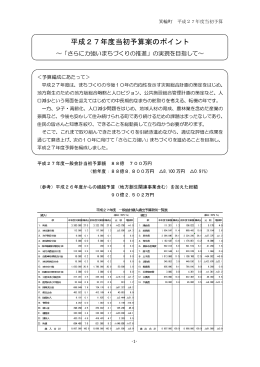 平成27年度当初予算案のポイント （625kbyte）