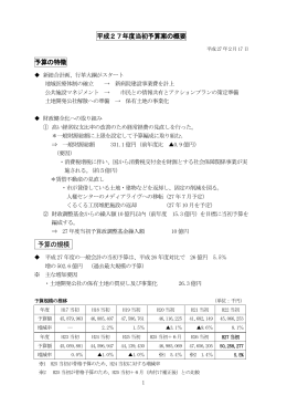 当初予算案（一般会計）の概要 [510KB pdfファイル]