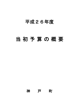 当初予算の概要