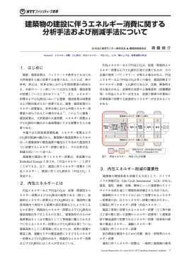 建築物の建設に伴うエネルギー消費に関する 分析手法および削減手法