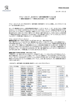 プジョー 208 GTi、全日本ラリー選手権最終戦で5位入賞（PDF:368.6 KB）
