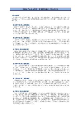 京都女子大学大学院 教育課程編成・実施の方針