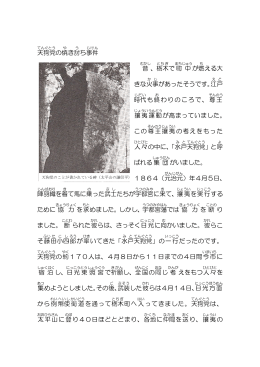 天狗党 の焼 き討 ち事件 昔 、栃木 で町 中 が燃 える大 きな